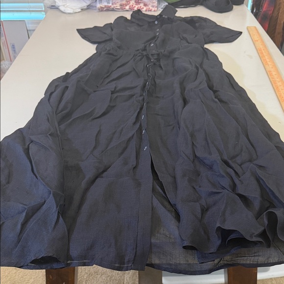 J. Crew Black Button-Front Maxi Shirt Dress - Picture 4 of 10